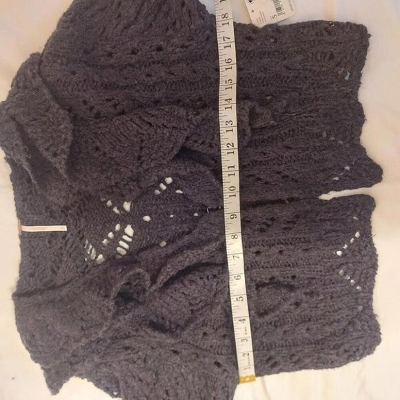 Free People Whimsigoth Knit Cardigan Small Ruffled Open Knit Fairy Grunge - Picture 12 of 12
